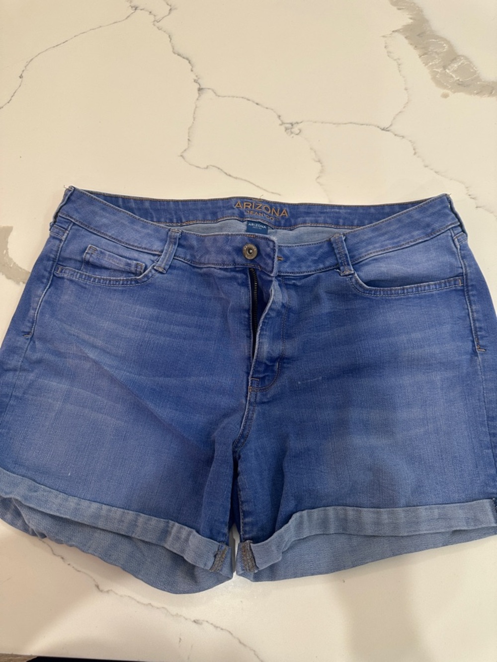 Arizona Jean Company Blue Rolled Hem Denim Shorts
